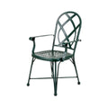 Elegant Metal Patio Chair with Perforated Design and Armrests