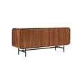 Modern Wooden Sideboard with Vertical Ribbed Design and Metal Legs
