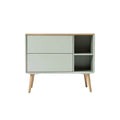 Modern Minimalist Cabinet with Open Storage and Drawer